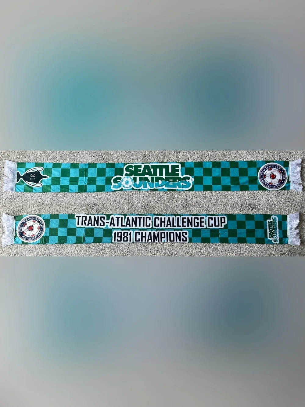 Seattle Sounders 1981 Trans-Atlantic Challenge Cup Champions Soccer Scarf